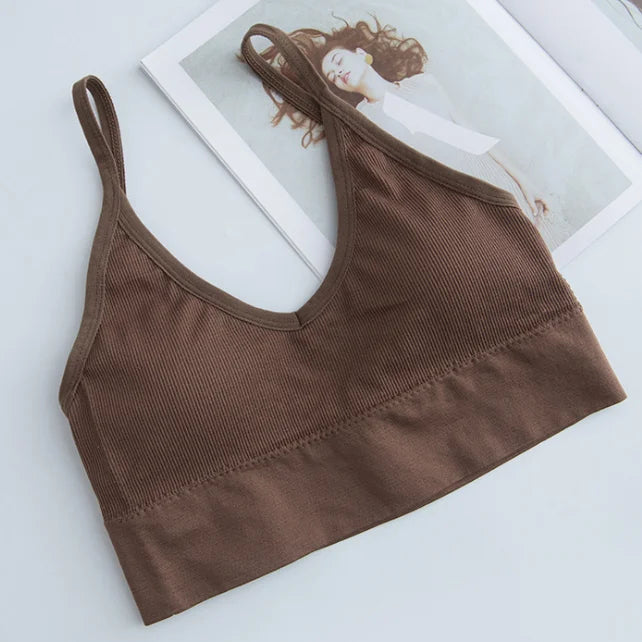 Women Sexy Crop Tops Bra Tube Top Female Streetwear Sleeveless Seamless Sports Bra Crop Camis Top Tee Bandeau Top Basic Tank Khamik Shop Online