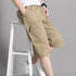 Mens Cargo Shorts Knee Pants Zipper Pocket Summer Cotton Shorts Climbing Jogger Elastic Waist Sports Wear Khamik Shop Online