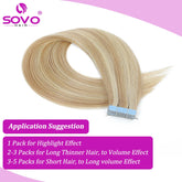 SOVO Tape in Hair Extensions 100% Remy Human Hair 20 Inch  20pcs  Balayage Skin Weft Tape in Extensions  12-26 inch Khamik Shop Online