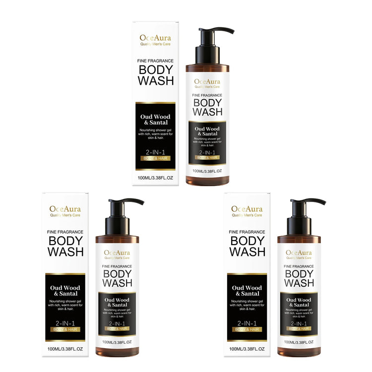 OceAura Sandalwood Body Wash Full Body Refreshing Scent Long Lasting Fragrance Cleanser Soothing Skin Care Non-irritating Odor Control Shower Gel Khamik Shop Online