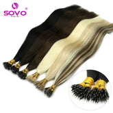 Nano Ring Hair Extensions Human Hair 100 Strands Remy European Straight Hair Natural Blonde Invisible Reusable Khamik Shop Online