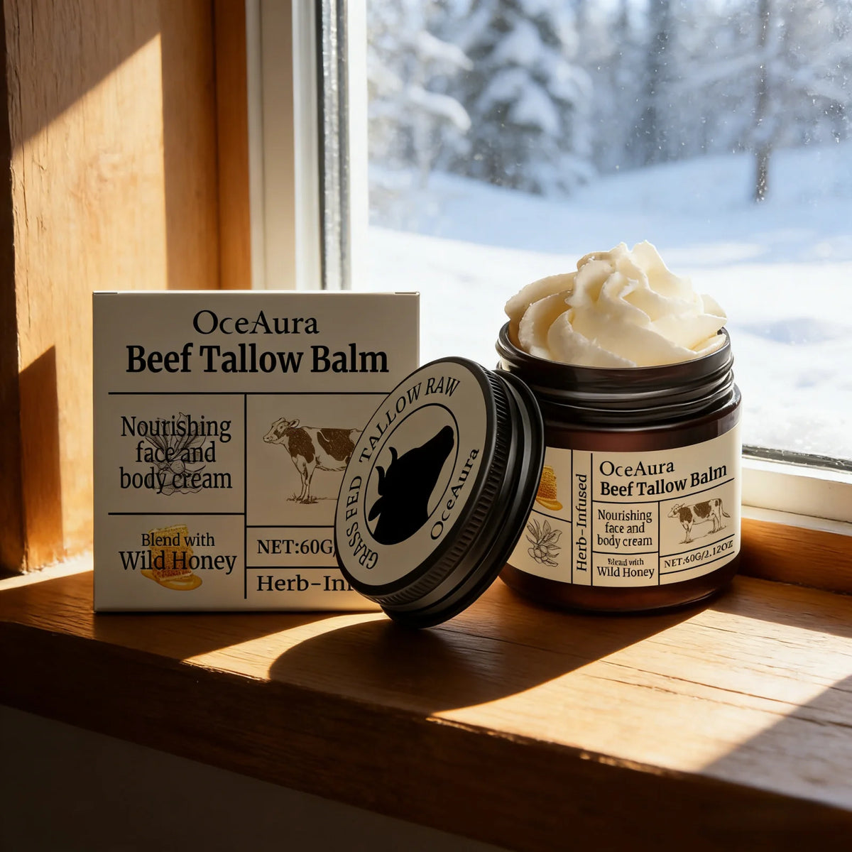Beef Tallow Balm Deep Moisturizing Nourishing Brightening Skin Long-Lasting Fragrance Refreshing Care Face Body Lotion