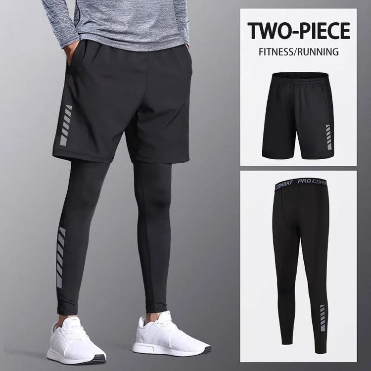 Quick-drying Skinny Pants for Men, Summer Ice Silk Sun-protective Base Fitness Shorts, High-elasticity Sports Suit for Running Khamik Shop Online