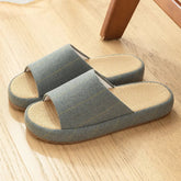 Summer Women Home Slippers Linen Summer Flats Shoes Breathable Sandals Comfortable Non-Slip Soft Slides Indoor Men Slippers Khamik Shop Online