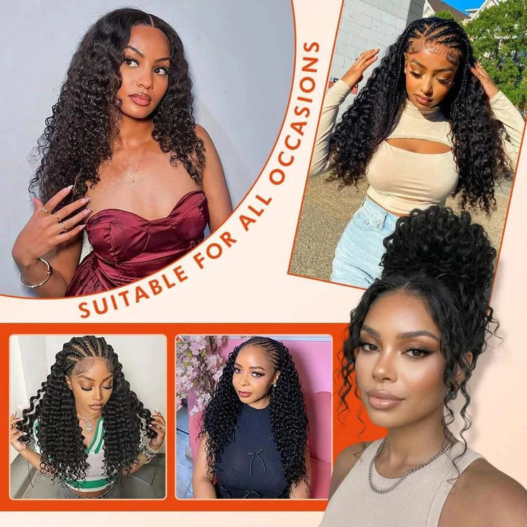 Geeta 100% Human Hair Feather Crochet 12A 240g 300g Deep Wave Pre-Separated Feather Crochet Invisible Crochet Hair Extensions Khamik Shop Online
