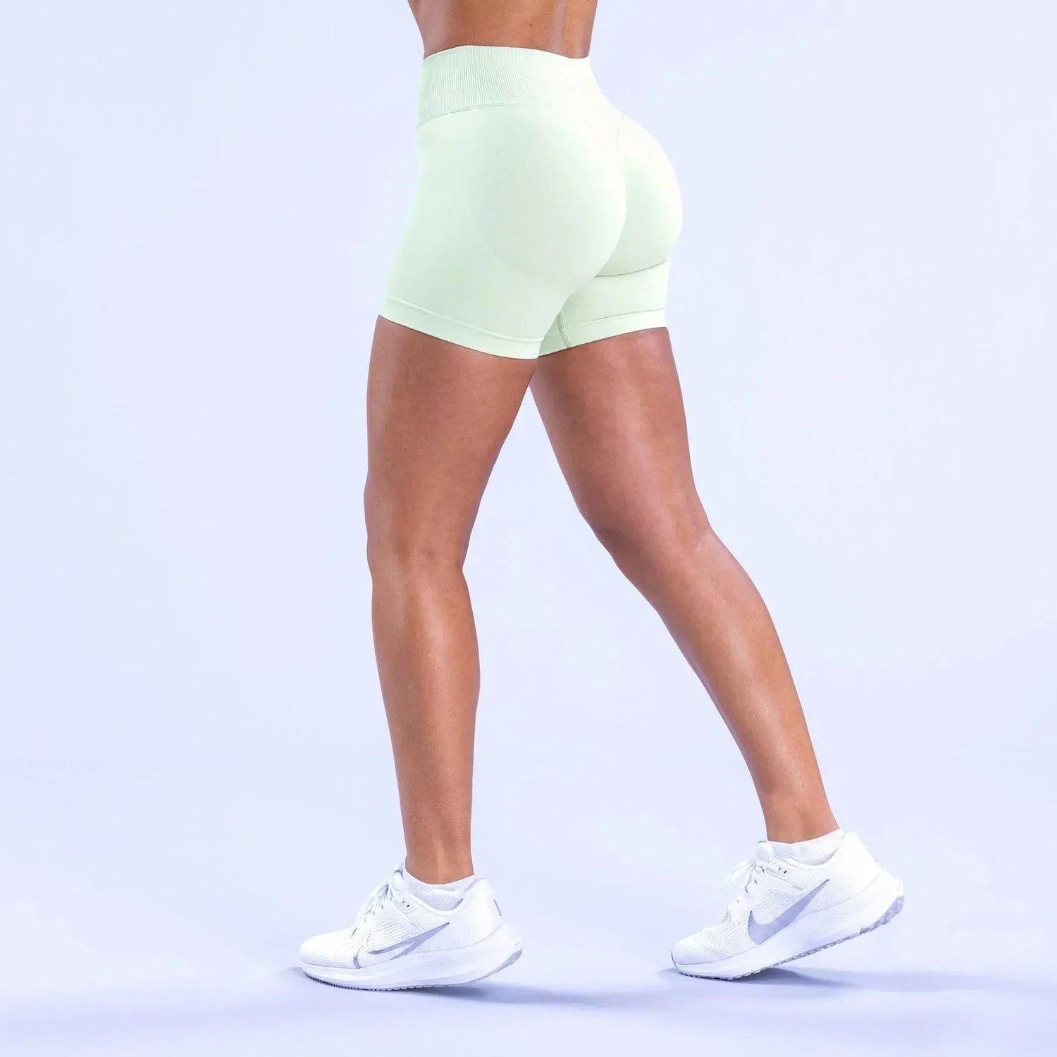No Logos Shorts | 4.5" leggings Low Ribbed Rise Cycling Women Yoga Workout Clothes Gym Scrunch Bum Seam Seamless Fitness Tights Khamik Shop Online