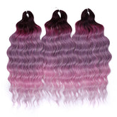 FREEDOM Synthetic Curly Braiding Hair Extensions 24 Inch/60 cm Long Deep Wavy Twist Crochet Braids Hair Ombre Brown Rainbow Hair Khamik Shop Online