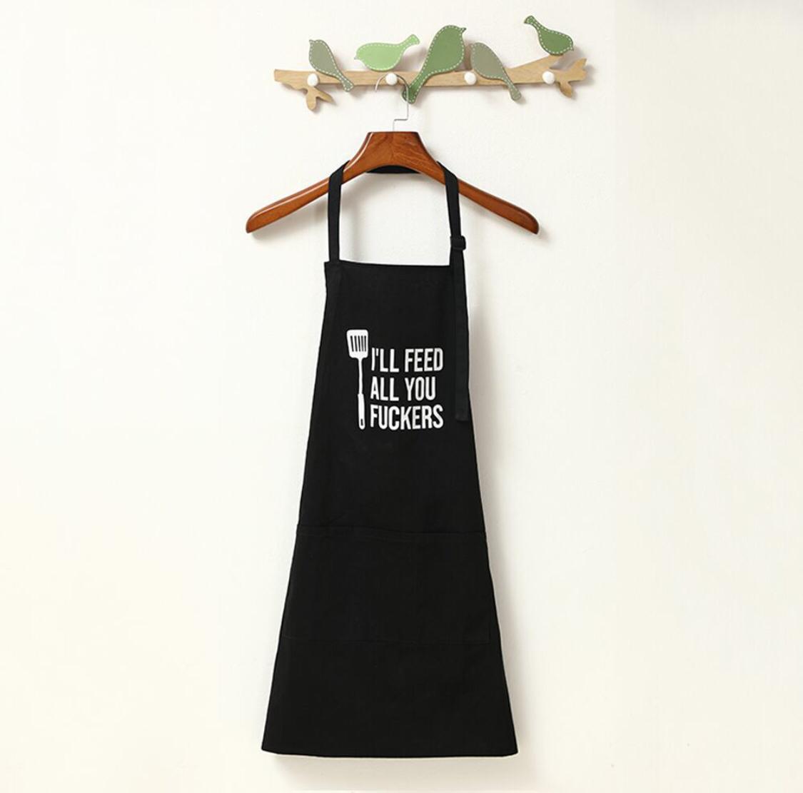 Women Men Solid Linens apron kitchen Pocket For home and kitchen Adjus Cerise Alfie