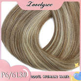 Lovelysee 3/4 Half Wig Human Hair With Clip in Hair Extensions Silky Straight Remy Hair Brown Color Soft 150% 180% Wig For Women Khamik Shop Online