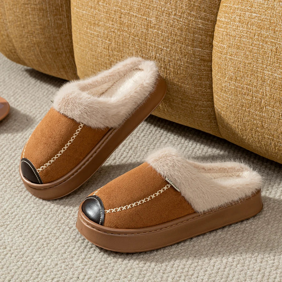 Fashion Women Slippers Winter Soft Thick Soled Indoor and Outdoor Warmth Comfort Breathable Non Slip Casual Couple Home Shoes Khamik Shop Online