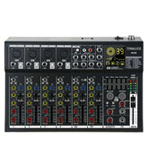 Fuluode M206/M208 Audio mixer 99 Preset DSP Effects 7-Band EQ Adjustment on Main Output Bluetooth USB MONO Input Connectivity Khamik Shop Online
