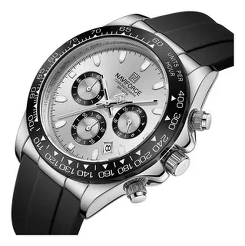 Casual Men'S Watch Waterproof Sports Quartz Clock Silicone Strap Chronograph Luminous Wristwatches Relogio Masculino