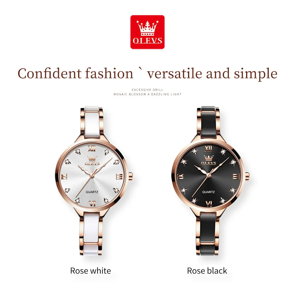 OLEVS 5872 Women Watches Quartz Wristwatch Waterproof Watches For Woman Set Bracelet Watch Original Elegant Casual Fashion Reloj Khamik Shop Online