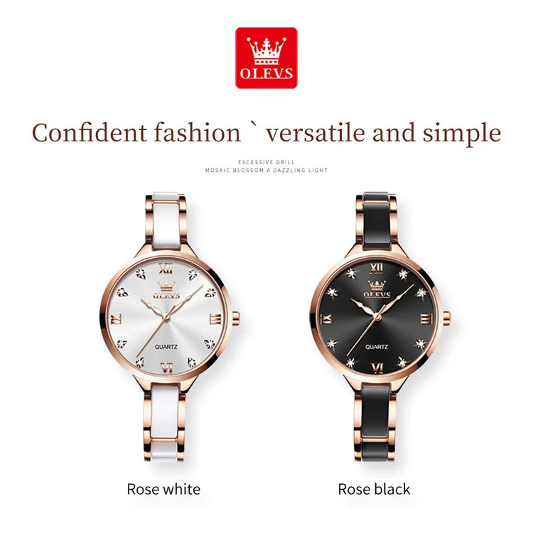 OLEVS 5872 Women Watches Quartz Wristwatch Waterproof Watches For Woman Set Bracelet Watch Original Elegant Casual Fashion Reloj Khamik Shop Online
