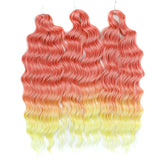 FREEDOM Synthetic Curly Braiding Hair Extensions 24 Inch/60 cm Long Deep Wavy Twist Crochet Braids Hair Ombre Brown Rainbow Hair Khamik Shop Online