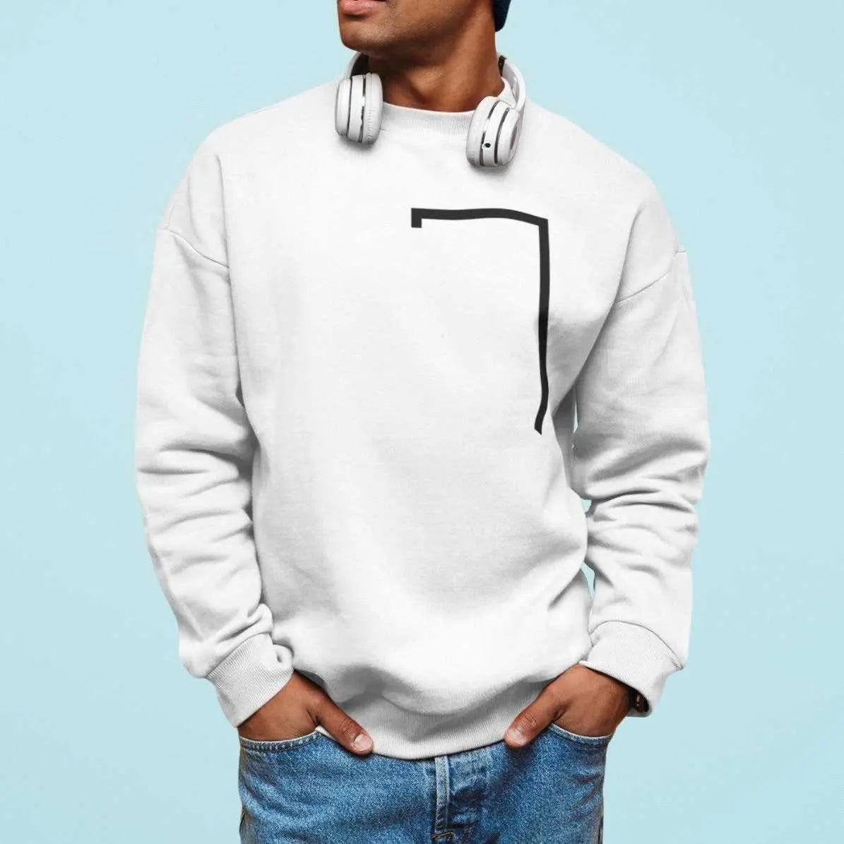 Mens Angled Logo Crewneck Sweatshirt Yellow Pandora