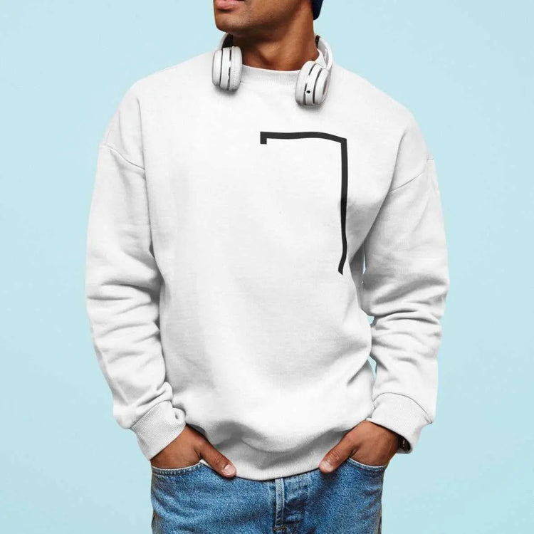 Mens Angled Logo Crewneck Sweatshirt Yellow Pandora