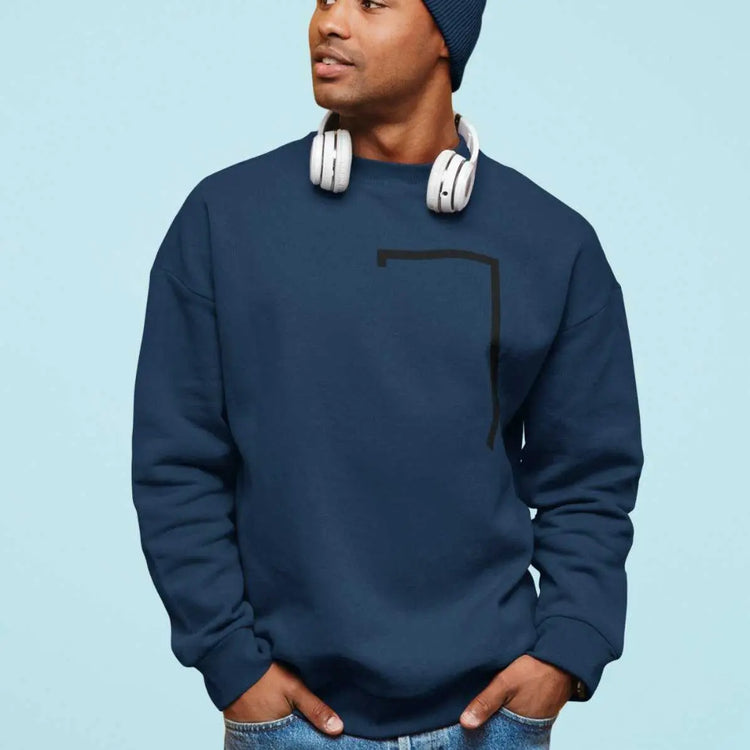 Mens Angled Logo Crewneck Sweatshirt Yellow Pandora