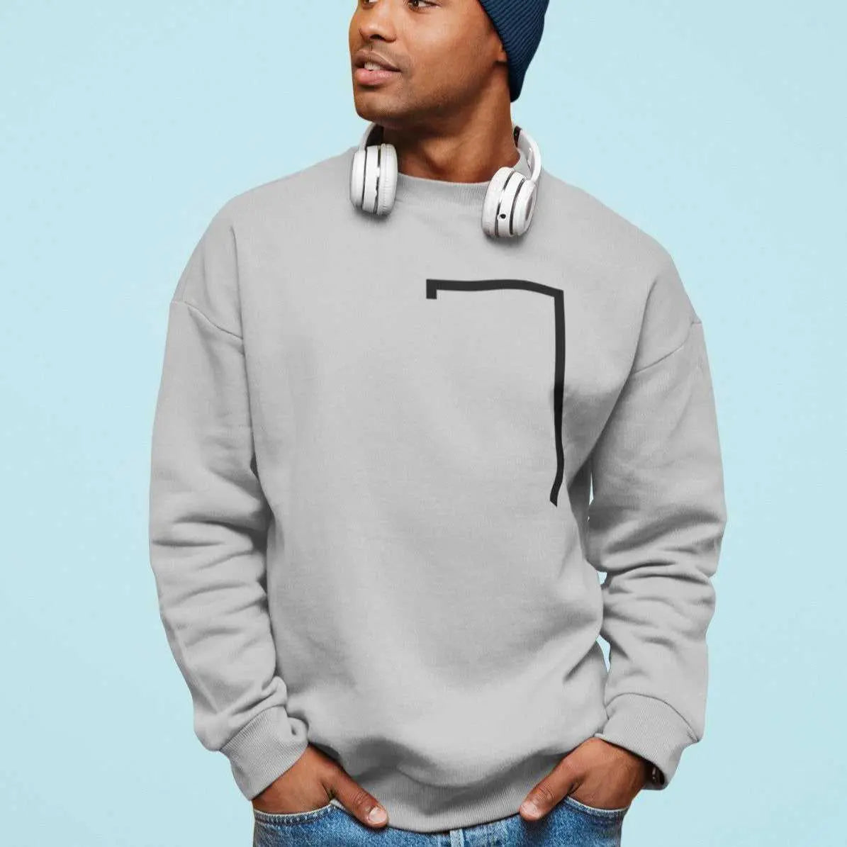 Mens Angled Logo Crewneck Sweatshirt Yellow Pandora