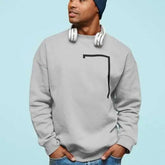 Mens Angled Logo Crewneck Sweatshirt Yellow Pandora