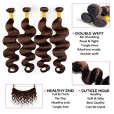Chocolate Brown Human Hair Bundles Hair Extensions 30 Inch For Woman Body Wave Weave Peruvian Raw Human Hair Bundle 