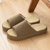 Summer Women Home Slippers Linen Summer Flats Shoes Breathable Sandals Comfortable Non-Slip Soft Slides Indoor Men Slippers Khamik Shop Online