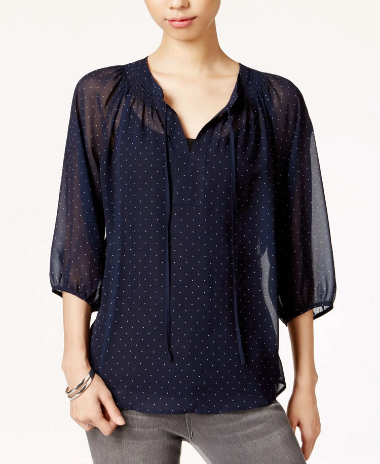 Maison Jules Sheer Polka Dot Top Amber Chrysippus
