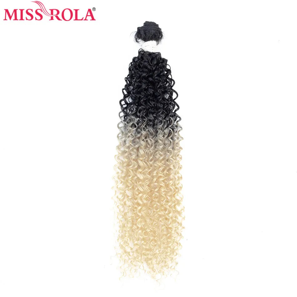 Miss Rola Ombre Hair Bundles Synthetic Kinky Curly Hair Extensions Sew In Hair Weaves 18-22 inch 6pcs/Pack 200g Hair Wefts Khamik Shop Online