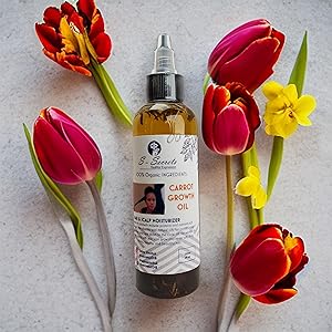 Carrot Hair Growth Oil - 2oz Scalp Stimulator with Herbs, Biotin & Taupe Snowdrop