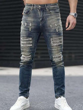Men’s Ripped Stretch Jeans – Navy High Street | Urban Cool 25 Edition Carmine Juneberry