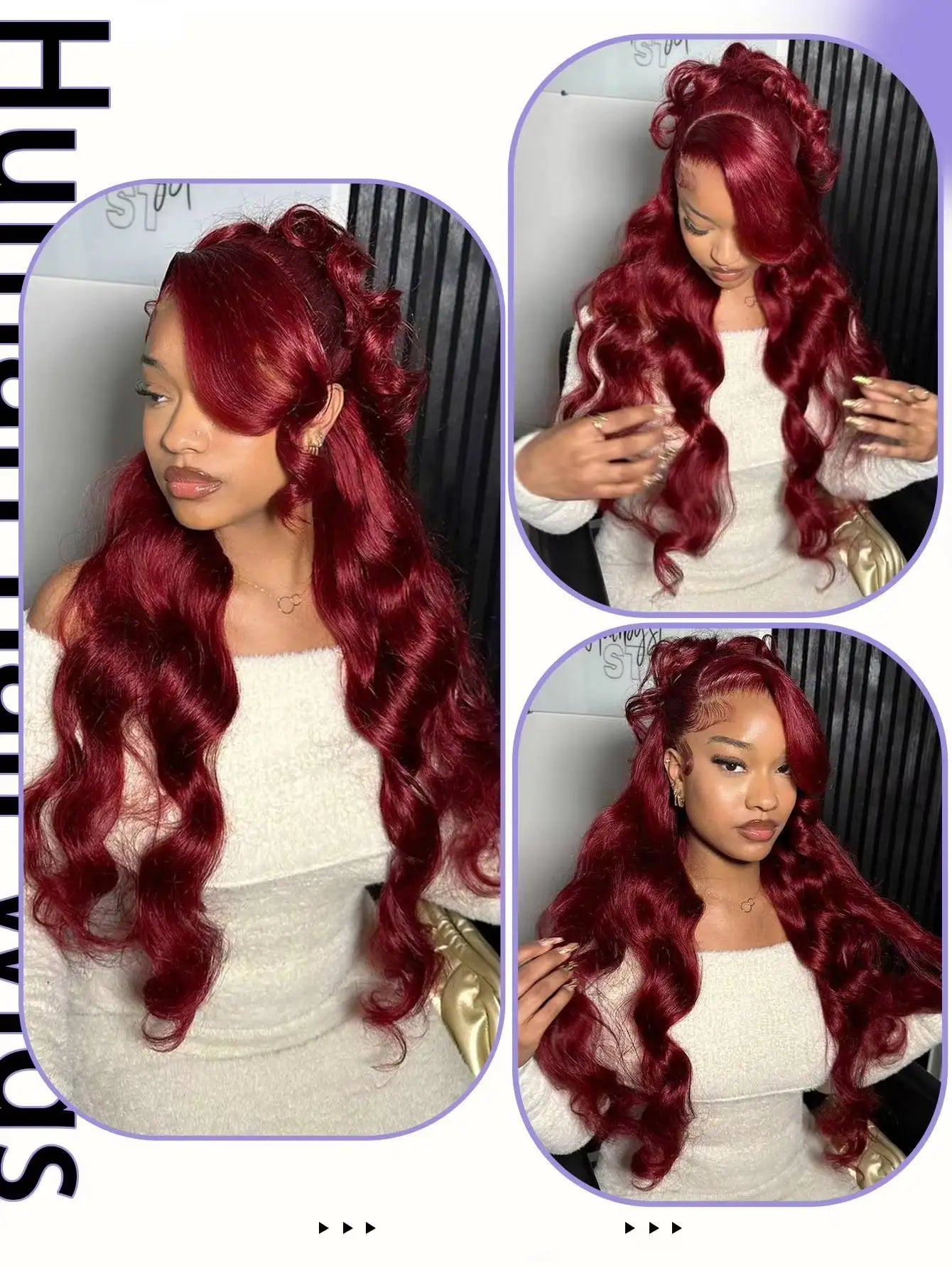 99j Burgundy Lace Front Human Hair Wig Body Wave 13x6 HD Lace Frontal Wigs Red Colored 13x4 Transparent Lace Wig For Women Khamik Shop Online