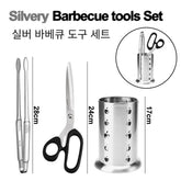 Stainless Steel Grill Shear Multifunctional Barbecue Scissors Food Vegetable Meat Scissor Kitchen Gadget Peferct for BBQ Camping Khamik Shop Online