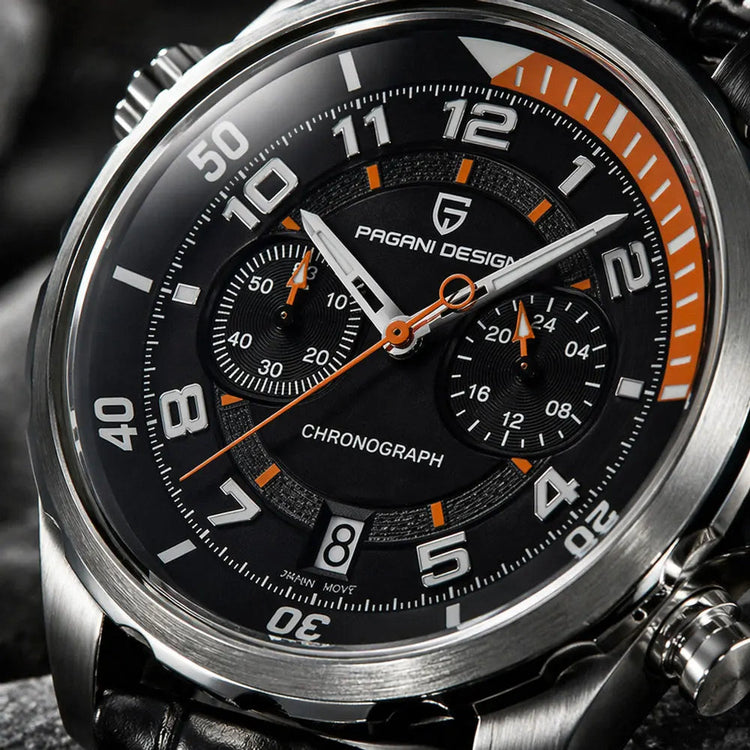 PAGANI DESIGN Classic Leather Men Watch Japan VK64 Movement Quartz Wristwatch Top Brand Sports Waterproof Watches for Men&