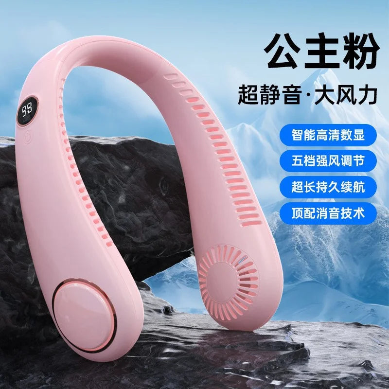 Hot 2026 Neck Fan Portable Rechargeable Mini Quiet Strong Wind Long Battery Life Personal Fan For Summer Outdoor Travel Gift Khamik Shop Online