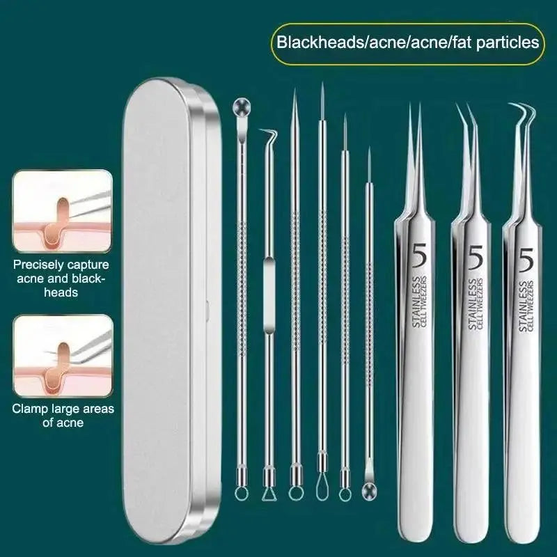 7/8Pcs Blackhead Remover Kit Professional Blackhead  Needle Skin Care Tools Stainless Steel Pimple Extraction Tools Khamik Shop Online