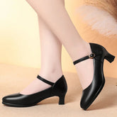 5cm Heels Flight Attendant Work Shoes Women Black Soft Comfortable Pumps Non-Slip Office Shoes for Standing All Day, Size 35-40 Khamik Shop Online