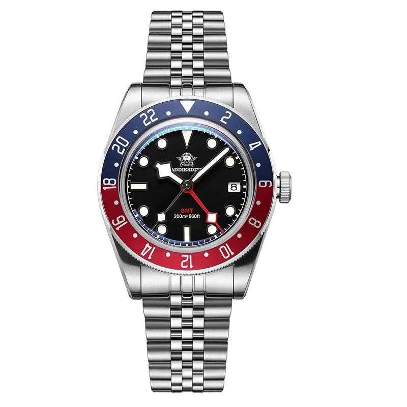 ADDIESDIVE Reloj Hombre Men Watches 20Bar Diving BGW9 Luminous AD2044 Swiss Ronda 515-24H GMT Watch Quartz Watch Khamik Shop Online