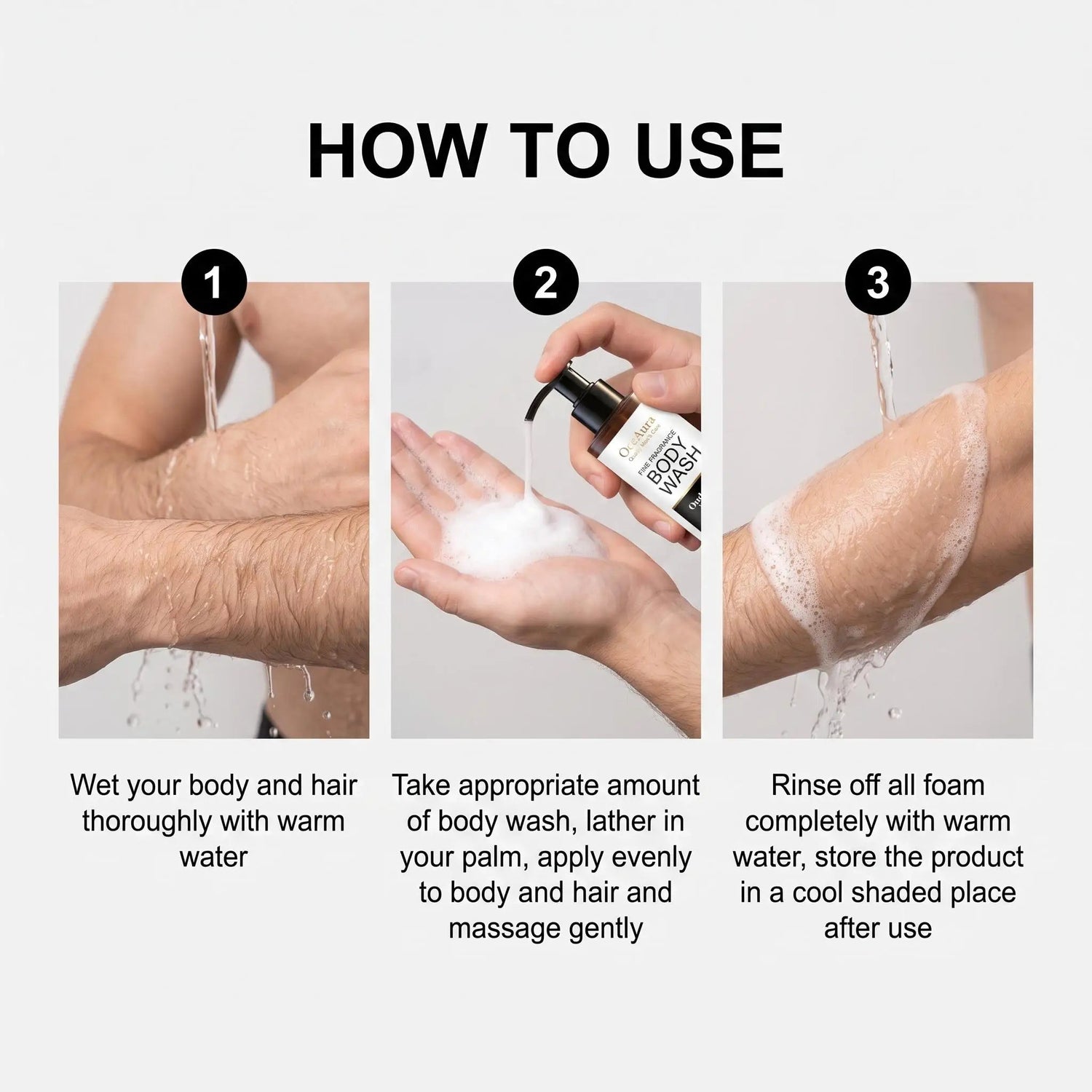OceAura Sandalwood Body Wash Full Body Refreshing Scent Long Lasting Fragrance Cleanser Soothing Skin Care Non-irritating Odor Control Shower Gel Khamik Shop Online