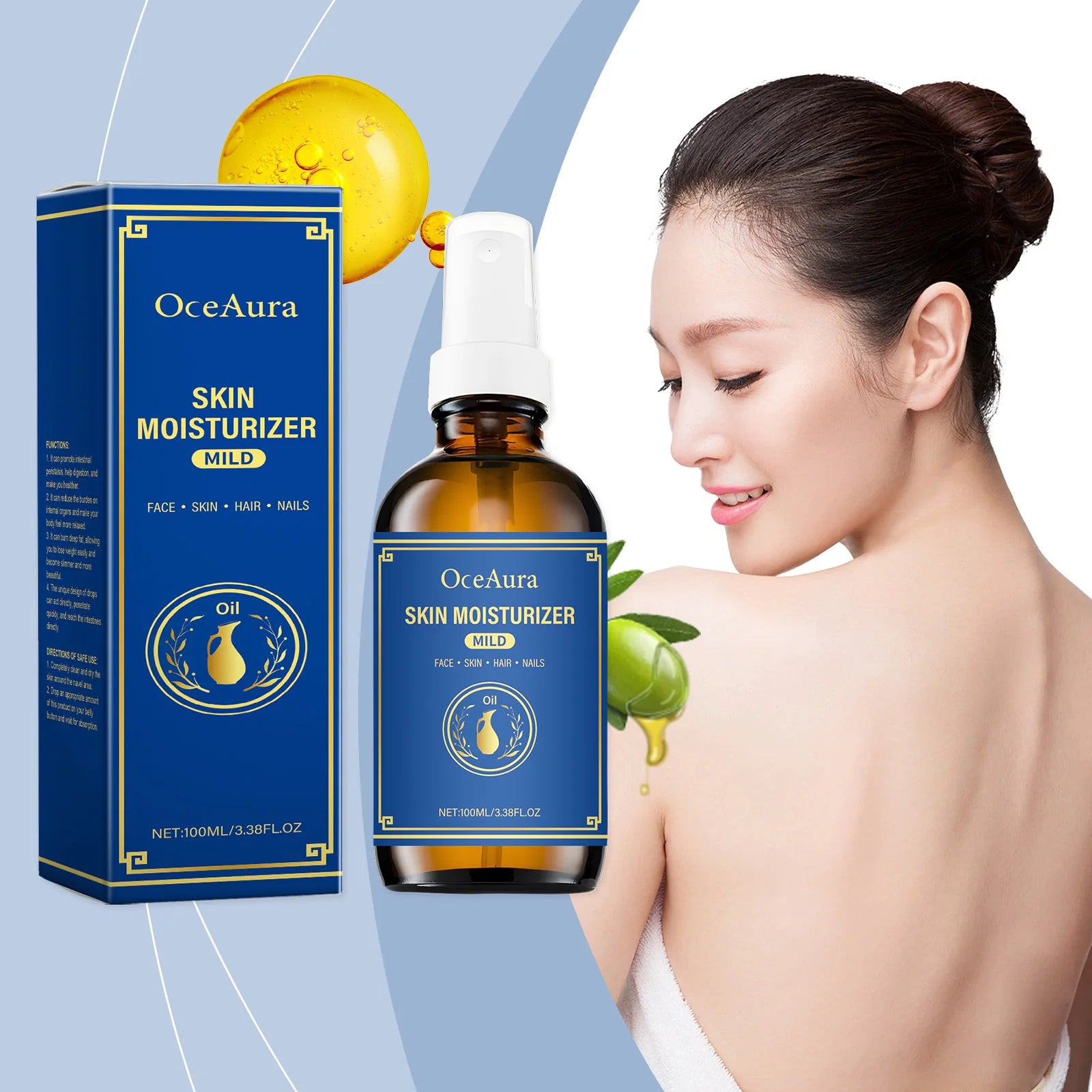 Moisturizing Olive Oil for Hair Nails Skin Care Improve Dry Shrink Pores Serum Reduce Split Ends Smooth Hair Strengthening Oils