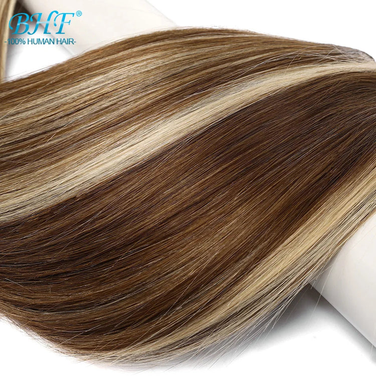 BHF Tape In Hair Extensions Human Hair 20pcs/Pack European Remy Straight Invisible Tape Ins Adhensive 100% Human Hair For Salon Khamik Shop Online