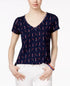 Maison Jules Cotton Printed V Neck T-Shirt Amber Chrysippus