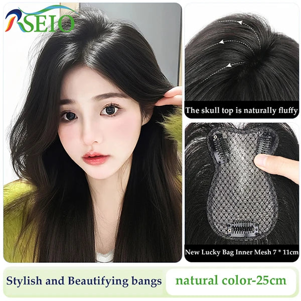 RSEIO Hair Toppers 7x11cm Women Topper Hair Natural Hair Wig 100% Human Hair Clip In Hair Extension For Women Khamik Shop Online