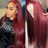 99J Burgundy Colored Human Hair 13x6 Transparent HD Lace Front Wig 40 42 Inches Brazilian Remy Hair Pre Plucked 13x4 Lace Frontal Wig For Women Khamik Shop Online