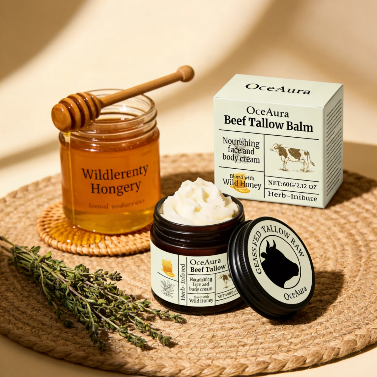 Beef Tallow Balm Deep Moisturizing Nourishing Brightening Skin Long-Lasting Fragrance Refreshing Care Face Body Lotion