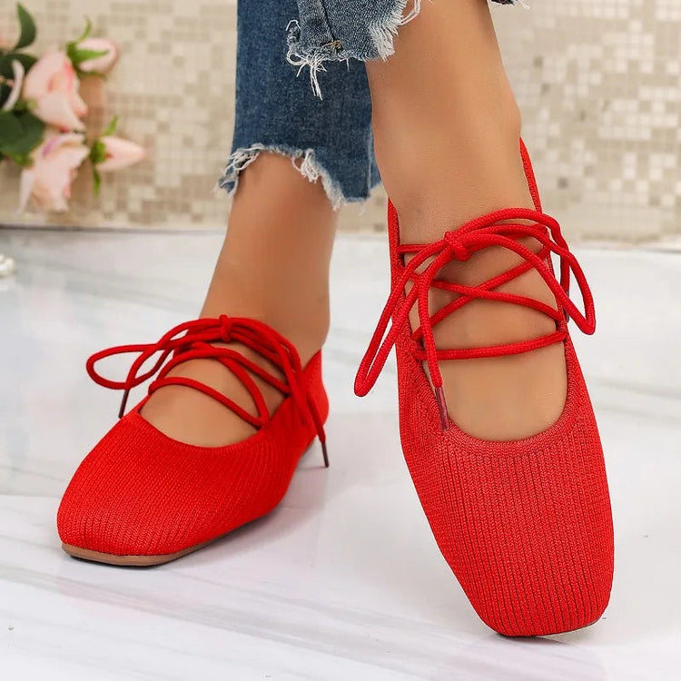 French Flat Mary Jane Shoes 2026 Summer New Breathable Lightweight Ballet Versatile Knitted Women&