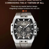 NAVIFORCE Mens Sport Watches 5ATM Waterproof Chronograph Tonneau Silicone Strap Luminous Casual Quartz Male Wristwatch Gifts box Khamik Shop Online