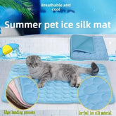 Pet Summer Ice Silk Cooling Pad, Large Medium Small Dogs Cats, Breathable Non-Slip Bite-Resistant Easy Wash, Universal Pet Mat Khamik Shop Online