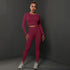 2Pcs Women Sets Energy Seamless Gym Suits Bubble Butt Sports Pants+Long Sleeve Shirts Push Up Running Sets Tracksuits Tights Set Khamik Shop Online