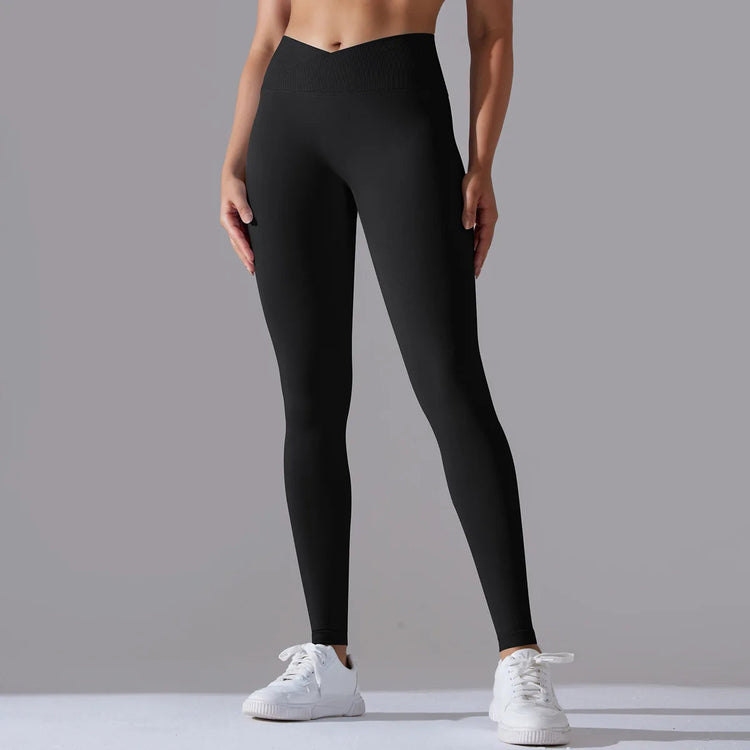 Crossover Waist Yoga Pants Women Hips Lifting Gym Leggings Seamless Sport Pants High Waist Fitness Leggings Workout Sportswear Khamik Shop Online