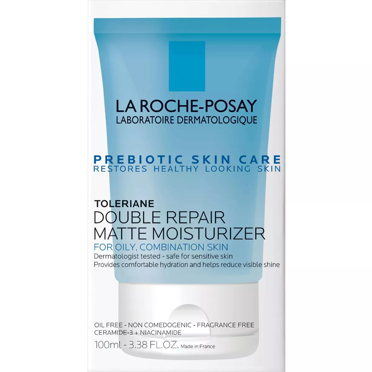 La Roche Posay, Toleriane Double Repair Matte Face Moisturizer, Daily Gel Face Moisturizer with Ceramide and Niacinamide for Oily Skin - 3.38 Fl Oz